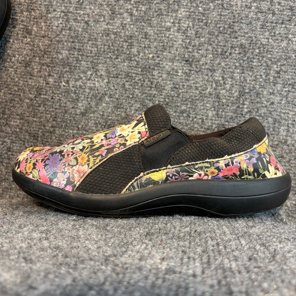 Alegria Duette Black Multi Color Floral Comfort Lightweight Slip On Shoes 8